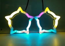 4pcs Dream color Flow RGB Pentagon Star halo ring Turn Signal Flash DRL Chasing
