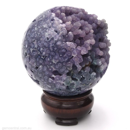Sphere 66mm Grape Agate 350g Gemstone Crystal Ball Natural Mineral Inc Stand - Picture 6 of 7