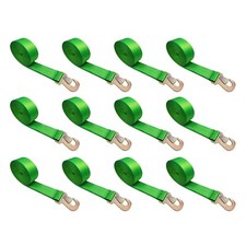 12 Pack 2 X 10 Wheel Lift Strap W Flat Snap Hook For Rollback Tow Truck Dolly