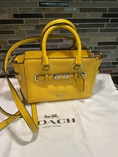 Coach Mini Blake Carryall Leather Satchel/Shoulder/Crossbody Bag 37635 Yellow