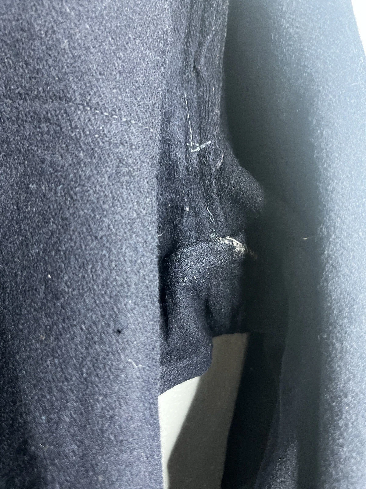 VETEMENTS Vintage Stati Uniti Felpa con cappuccio uniforme in lana navale uomo taglia media blu
