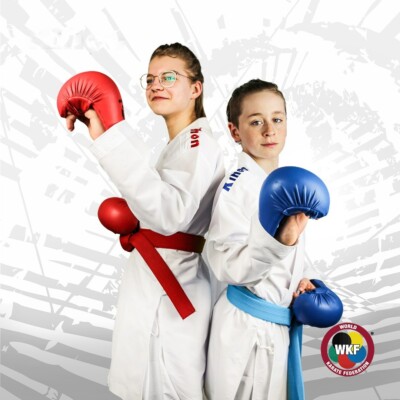 KIHON Karateanzug KUMITE Wettkampfanzug rot und blau Karate Gi