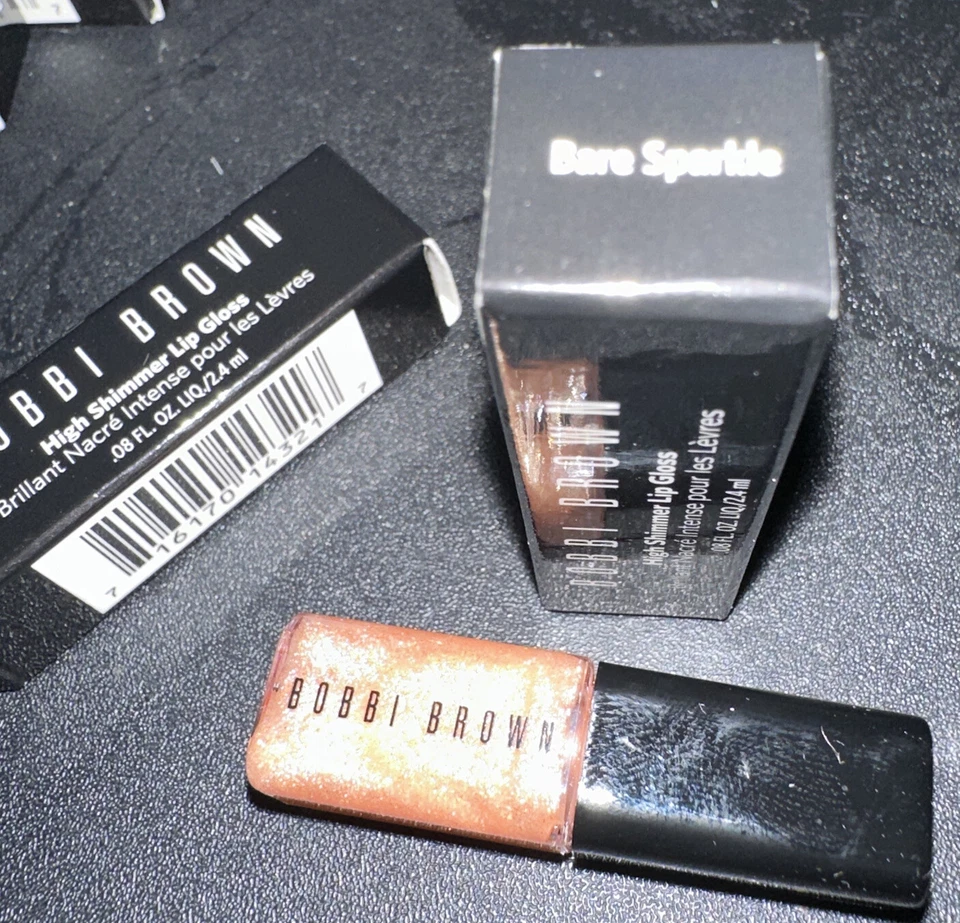 BOBBI BROWN High Shimmer Lip Gloss Bare Sparkle .08 Fl oz Liq/2.4 ml NIB - Image 3 of 4