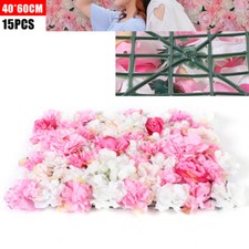 15 Artificial Silk Flower Wall, Flower Backdrop Wall Panels, Flower Wall Panel