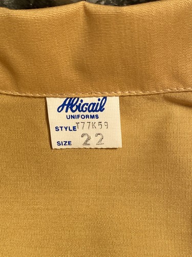 Abigail Uniforms Button Up Top 2 Front Pockets Pleated Mustard Yellow Size 22 - Picture 2 of 5