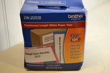Genuine Brother DK-2205 Continuous Paper Label Roll Cut-to-Length Sealed 2.4" W