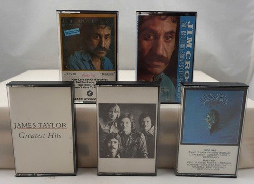 Cassette Tape Lot x5 Greatest Hits EAGLES JAMES TAYLOR JIM CROCE Best Of BREAD