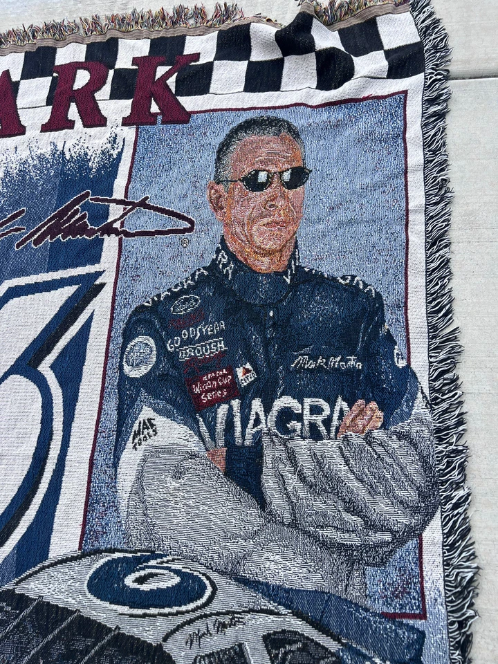 Tapiz manta vintage Mark Martin Nascar 71x47 Foto 2 de 4