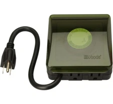 Woods 50012WD Outdoor 24 Hour Heavy Duty Mechanical Timer 2 Grounded Outlets NIB