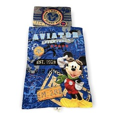 Disney Mickey Mouse Aviator Adventures Toddler Bed Comforter/Blanket Pillow Case