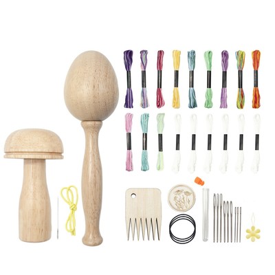2 Pcs Darning Supplies Kit Darning Egg for Socks Darning Mushroom Wooden8798
