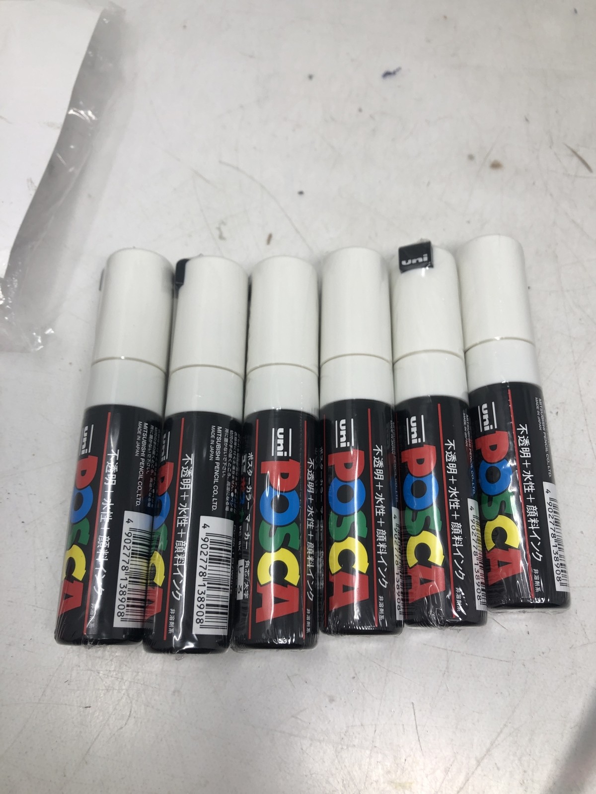 Mitsubishi Uni Posca PC-8K Bold Marker White Qty:6