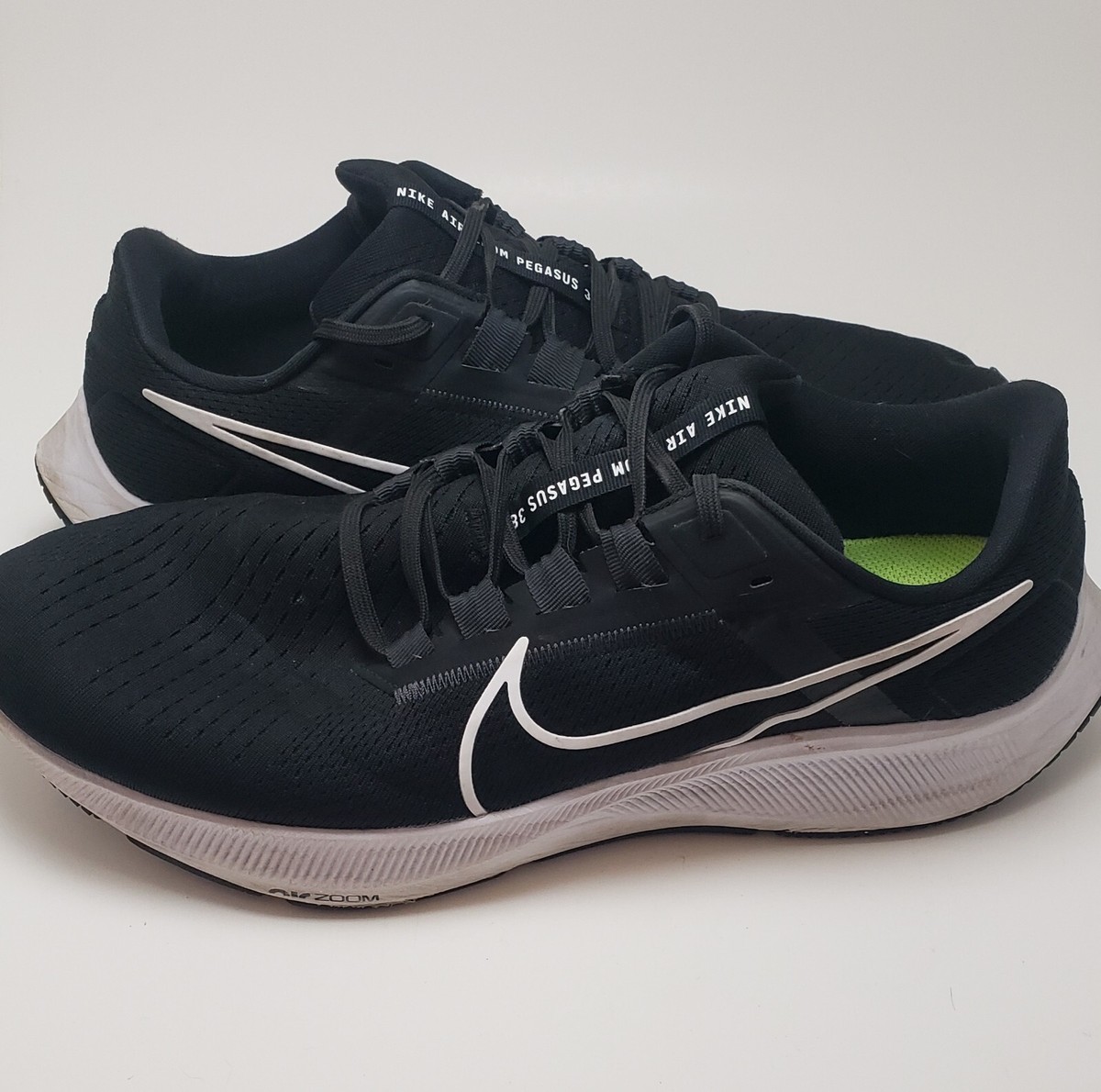 Mens Nike Air Zoom Pegasus 38 Black Running Sneakers Shoes 