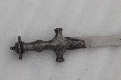 v.very old vintage Rajput Sikh Maratha sekela water pattern tulwar/ sword hilt - Picture 15 of 24