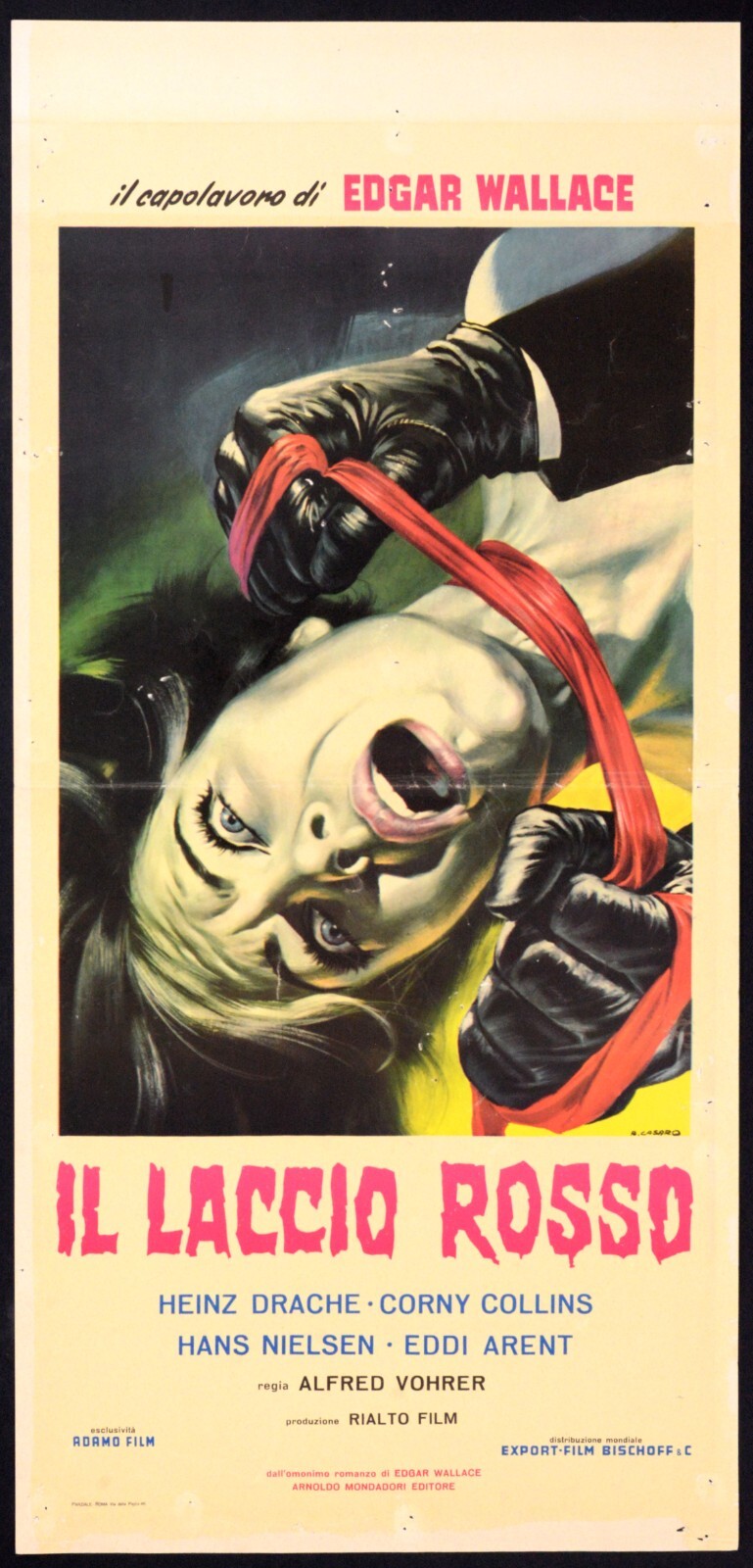 Locandina originale film Il laccio rosso (2° tipo) (1963) - Regia di Alfred Vohrer