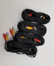  NEW  LOT OF 4 Brand New Black 60' Siamese BNC DC Power Cable CCTV Cable  
