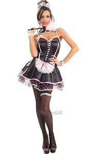 Details About Naughty French Maid Ladies Fancy Dress Bedroom Role Play Costume Womens Outfit