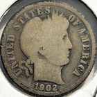 1902-P Barber Dime 10c Good G+ * Original Surfaces * 1902P
