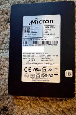 Micron MTFDDAK1T9TCB 5100 Pro Solid State Drive SSD 1920GB SATA