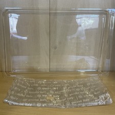 Guzzini Vintage Clear Acrylic Lucite Serving Tray Rectangle Made in Italy MCM