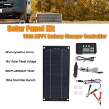 600W Solar Panel 100A MPPT Charge Controller 12V/24V Auto Detection for Car RV