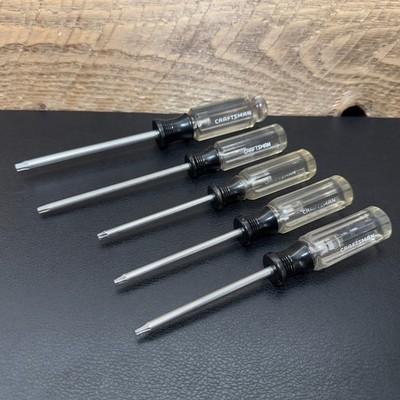 Vintage Craftsman Torx Screwdriver Set 41404 5pc T10 T15 T20 T25 T30 WF Made USA