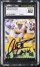 Signed ALAN FANECA 1998 Press Pass #45 LSU Steelers CGC JSA Auto HOF RC Rookie