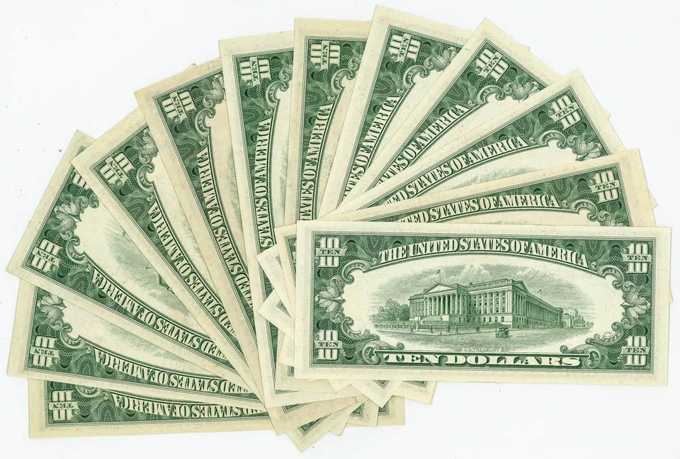 FR #2014 $10 1950D (12) Federal Reserve Notes Asst Districts DC-6198 - Image 2 of 3