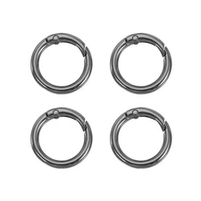 Spring O Rings, 4Pcs 1.1 Inch Metal Round Clips Keychain, Black