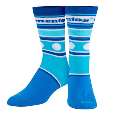 Cool Socks, Mentos Mint Candy, Stripes, Mens Womens Crew, Funny  Print, Large