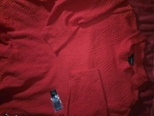 Ali Miles Geometric Textured Cowl Neck Tunic Womens 2X, Long Sleeve Buttons