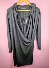 Zara Womens Draped Hooded Dress Size S Black Long Sleeve BNWT Elegant W&B