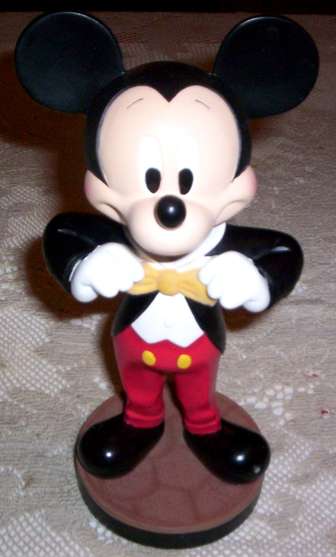 Disney Parks Mickey Mouse Bobble Head In Suit Holding Bow Tie