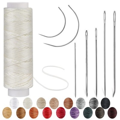 Ftyiwu Waxed Thread, Upholstery Needle and Thread 32 Yards with 32Yard, White 