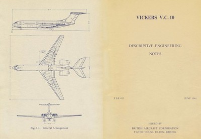 VICKERS VC-10 Jet Engineering Manual 1960's Archive Period Detail PDF RARE