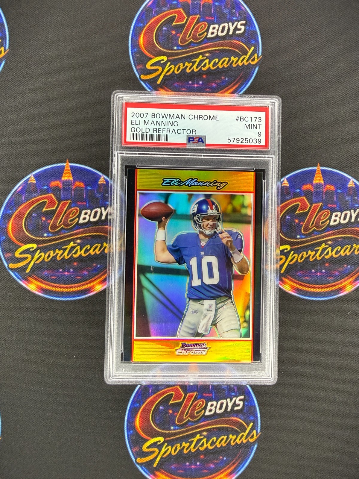 ELI MANNING 2007 Bowman Chrome #BC173 Gold Refractor /50 PSA 9 Giants
