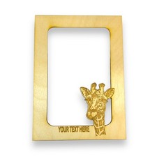 Giraffe PERSONALIZED Photo Frame Insert Mat - Baltic Birch FRAME NOT INCLUDED 