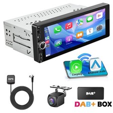 DAB+ 4+64GB Android 15 Autoradio Universal 1 DIN Carplay GPS USB Typ-C Kamera BT