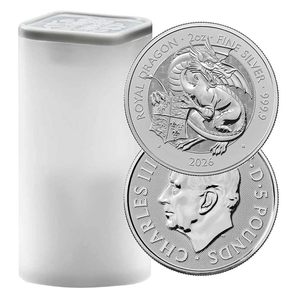 British Royal Mint Silver Bullion Coins 2 oz Precious Metal