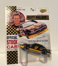 Rusty Wallace 2 Pontiac 1:43 Road Champs 1992 Stock Car Pullback Action