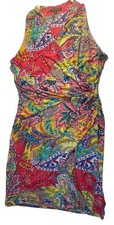 Lauren Ralph Lauren Floral Sleeveless Red Multi Paisley Dress size 16
