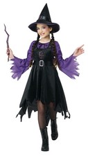 Girls Glow Witch Costume Dress With Hat 3025-114
