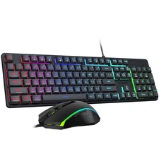 Updated S107 Gaming Keyboard and Mouse, RGB Gaming Keyboard and 10000 DPI Mou...