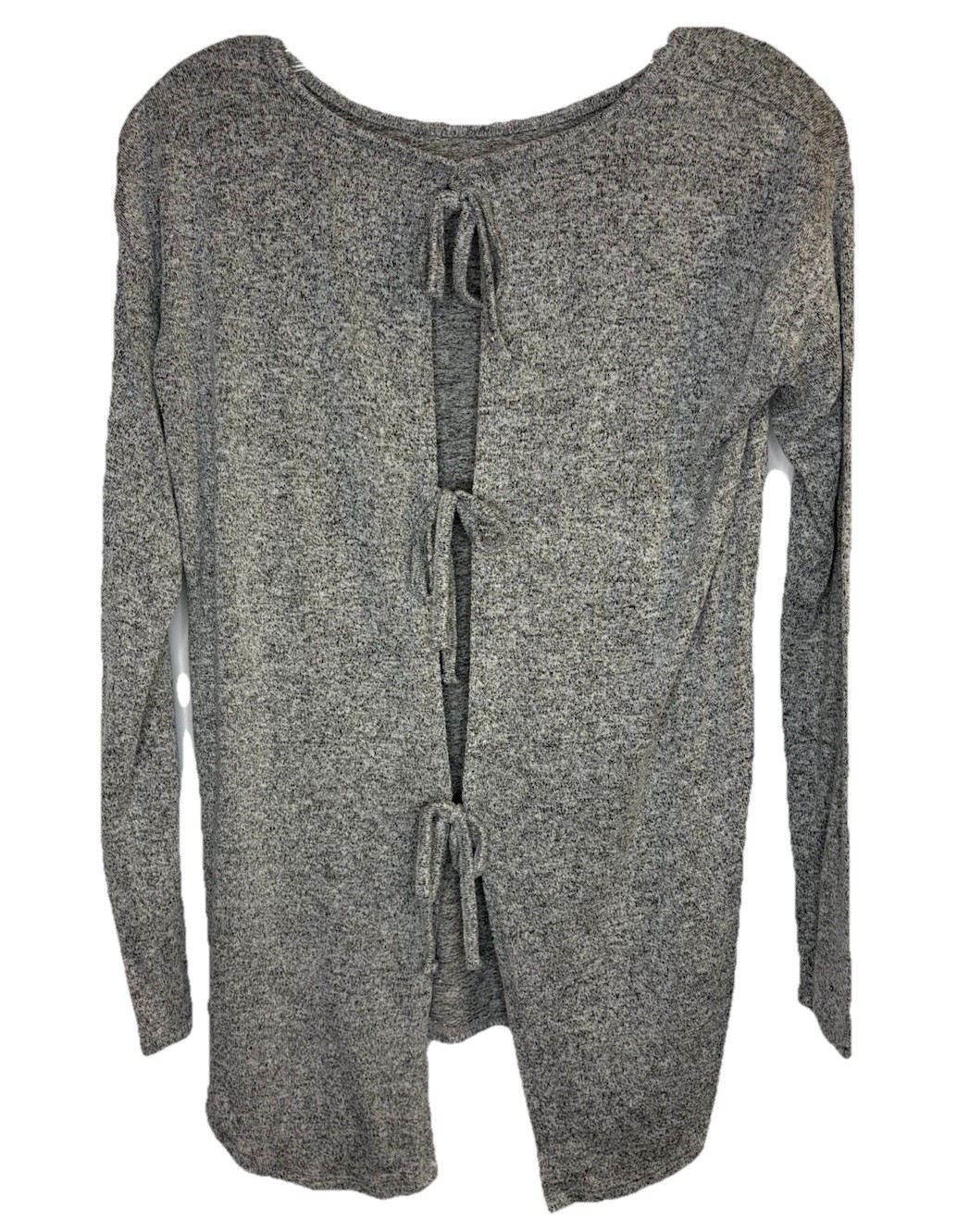 Women's AERIE “JUST ADD LEGGINGS” Heather Gray Open Tie-Back Top Size Small