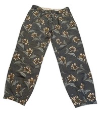 Sundance Womens Breezy Benicia Floral Linen Blend Pleated Button Fly Pants Boho