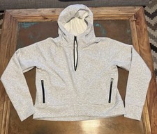 DSG Womens Sz M Lt gray 1/4 Zip Hi/Lo Hoodie w/ Contrast Zippers 