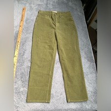 Madewell classic straight jean 30 green corduroy