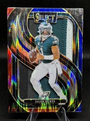 Custom Die-cut Patch 2025 Select Premier Level Red/Blue Shock Prizm Jalen Hurts