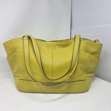 Coach Park Leather Carrie Tote (style F23284) Lime Green