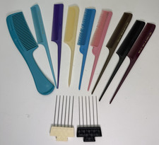 Vintage Lot Hair Combs Mixed Rat Tail Goody Ratting Wide Tooth Picks Styling